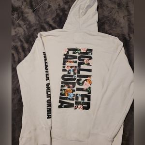 Hollister White Floral Hoodie Size L